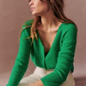 Sézane Gaspard Barry V-Neck Cardigan Sweater S Small
